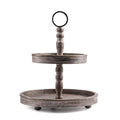 Two Tier Distressed Wood Serving Tray A2785