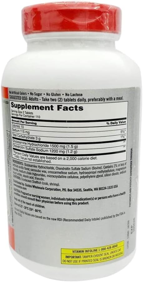 Extra Strength Glucosamine 1500mg Chondroitin 1200mg Sulfate 220 Tablets Pack of 2 S94016