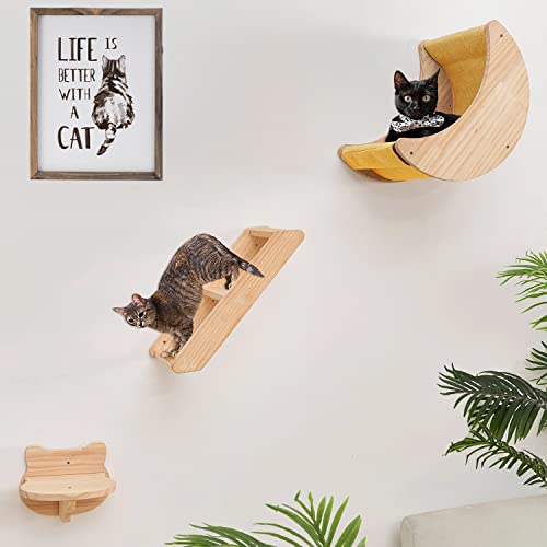 Solid Wood Cat Wall Shelves 3pcs/Set C868
