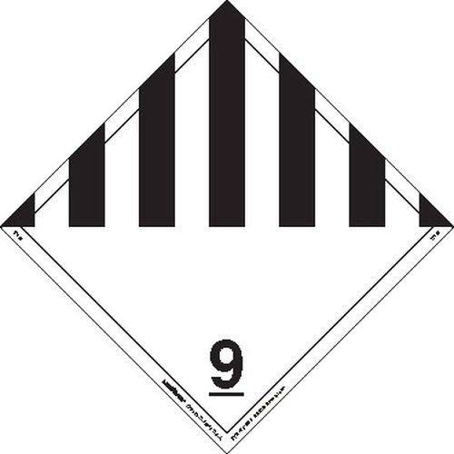 Miscellaneous Dangerous Goods Placard, Permanent Vinyl, Pack of 25 D59680