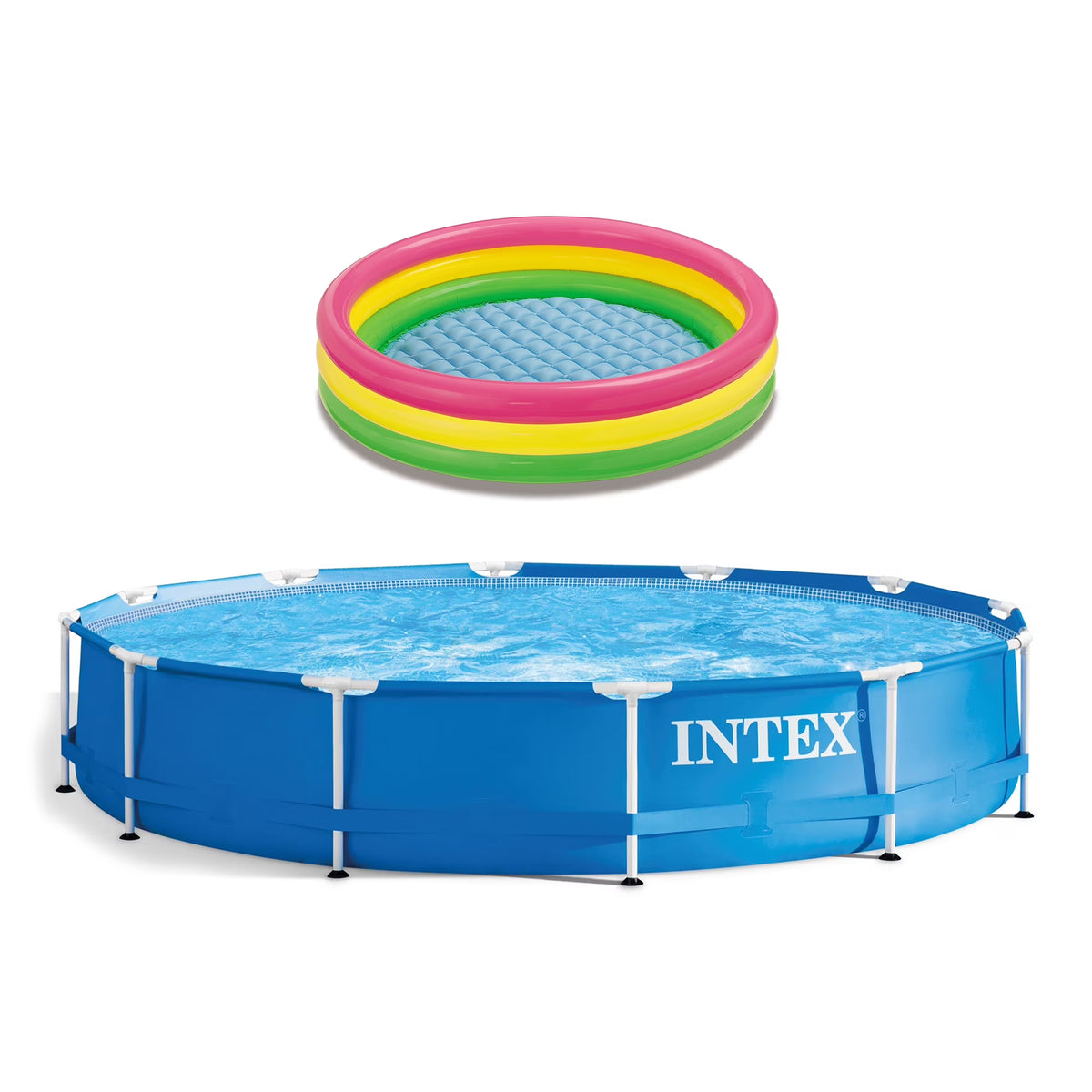 Intex 12' Above Ground Pool & Pump with 58" Inflatable Kids Pool L25248