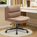Armless Fabric Padded Office Chair with Wheels R466641