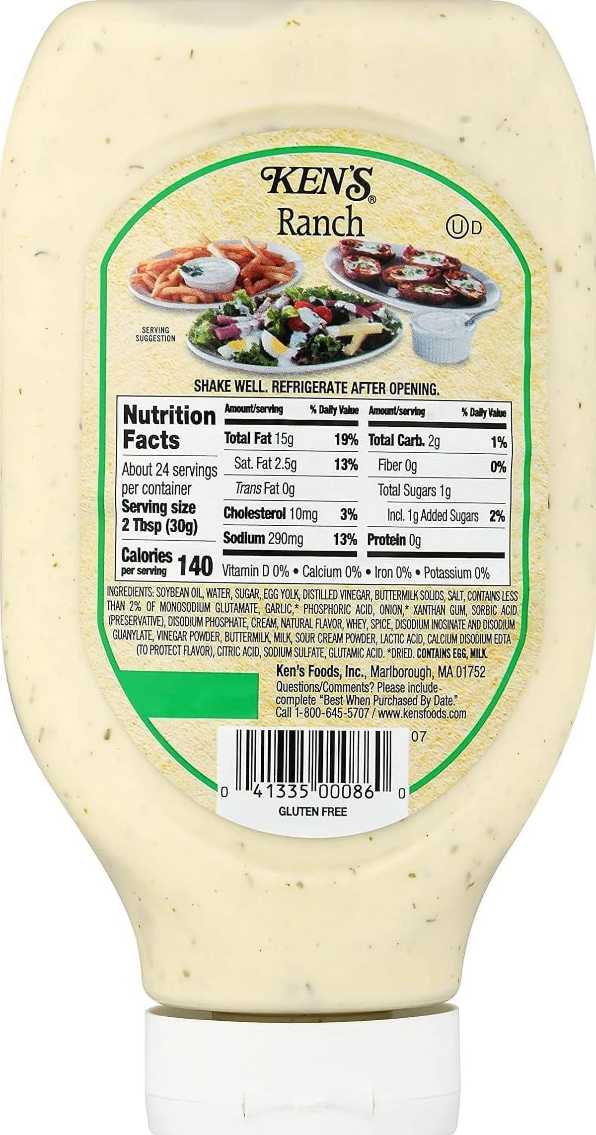 Ranch Dressing Topping & Spread 24 Fl Oz Pack Of 2 Gluten-Free I95470