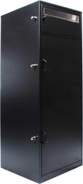 Black Steel Freestanding Parcel Drop Mail Box with Locking Letterbox Y8856