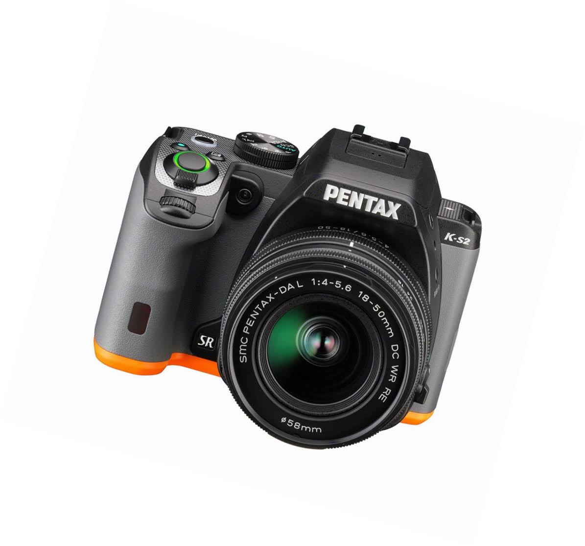 Black/Orange DSLR Camera with 18-50mm & 50-200mm Lenses S421