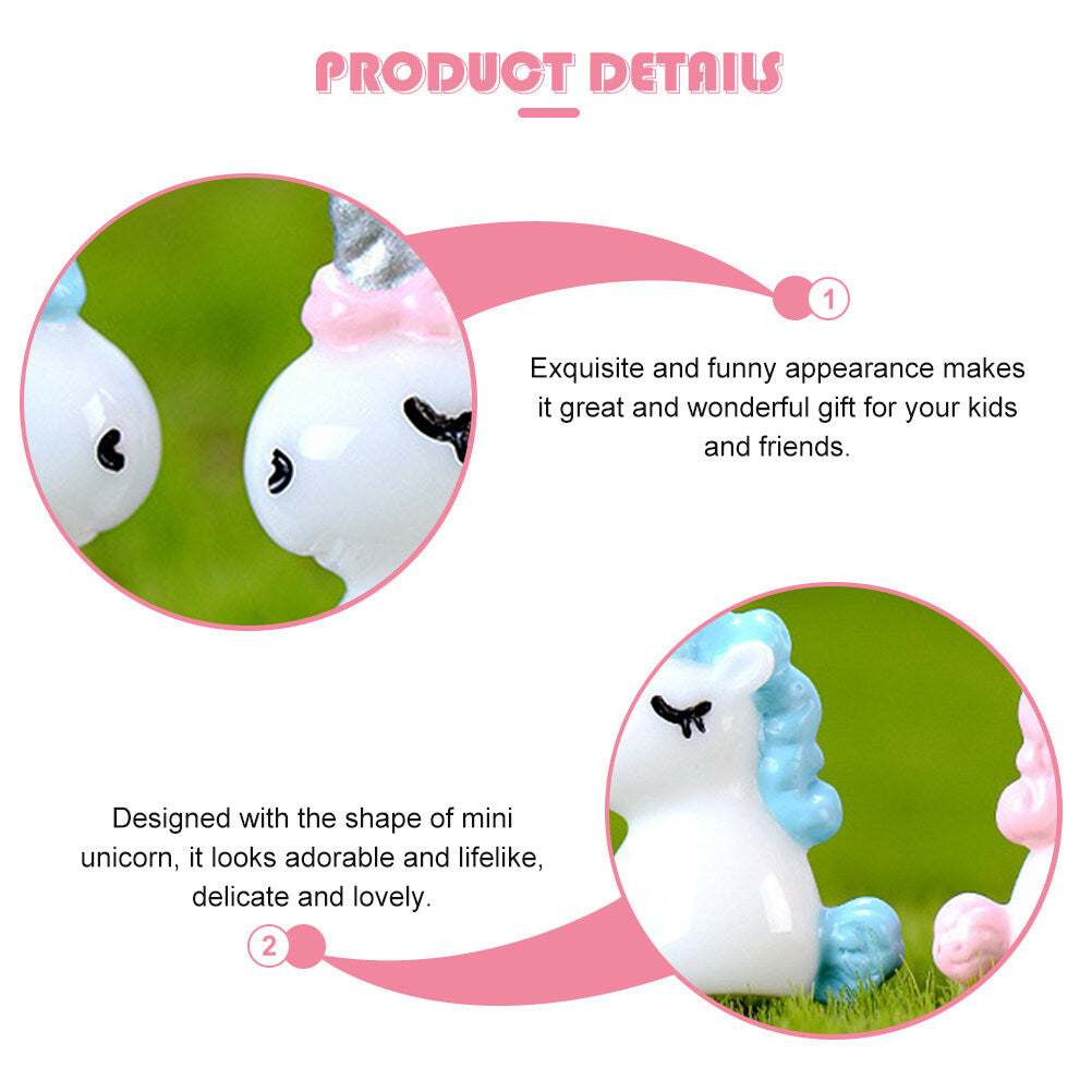 10pcs Miniature Unicorn Figurine Ornaments K4232