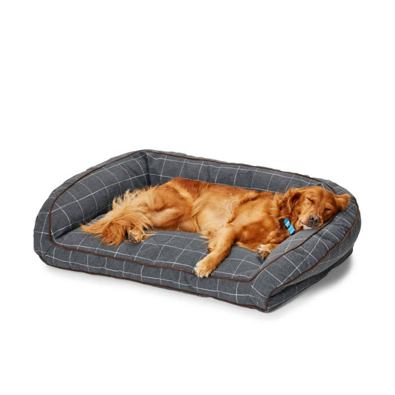 Charcoal Plaid Memory Foam Dog Bed U561