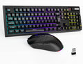 Wireless Gaming Keyboard and Mouse Combo, RGB Backlit Rechargeable, Black Pack of 2 Y341