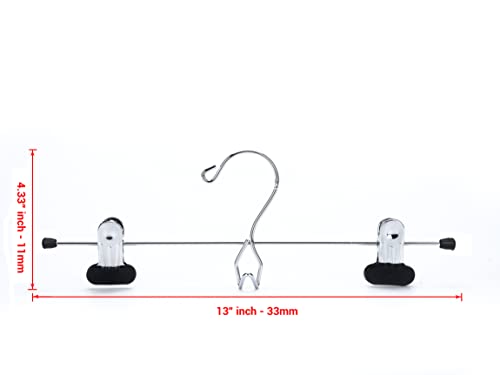 6 Pc Heavy Duty Metal Pants Hangers with Adjustable Clips O714601