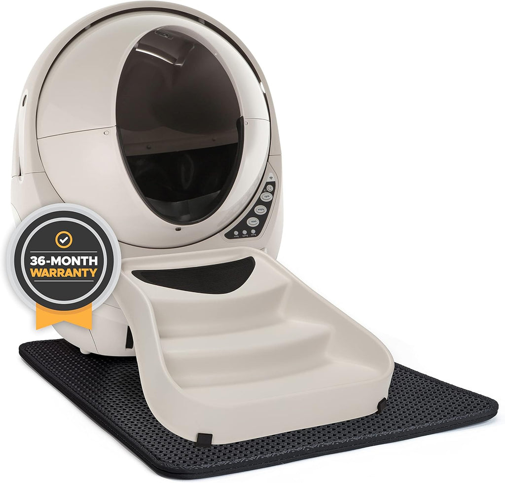 Self-Cleaning Cat Litter Box with Mat, Fence & Ramp B26257