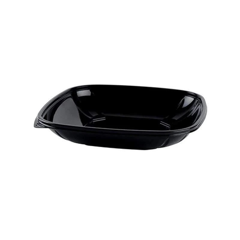 Black 32 oz. Square Pet Plastic Bowl A352