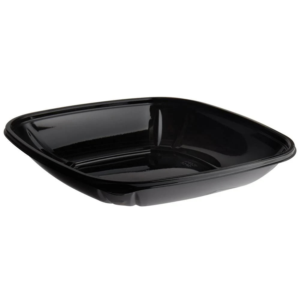 Black 32 oz. Square Pet Plastic Bowl A352
