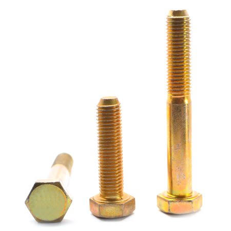 3/4 inch-16 x 4 1/2 inch Grade 8 Hex Cap Screw Alloy Steel Yellow Zinc Plated Pk 10 M228