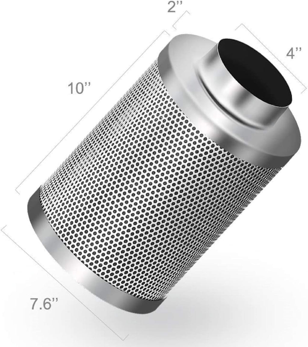 4 Inch 118 CFM Inline Fan Carbon Filter 8 Feet Ducting Combo U1389