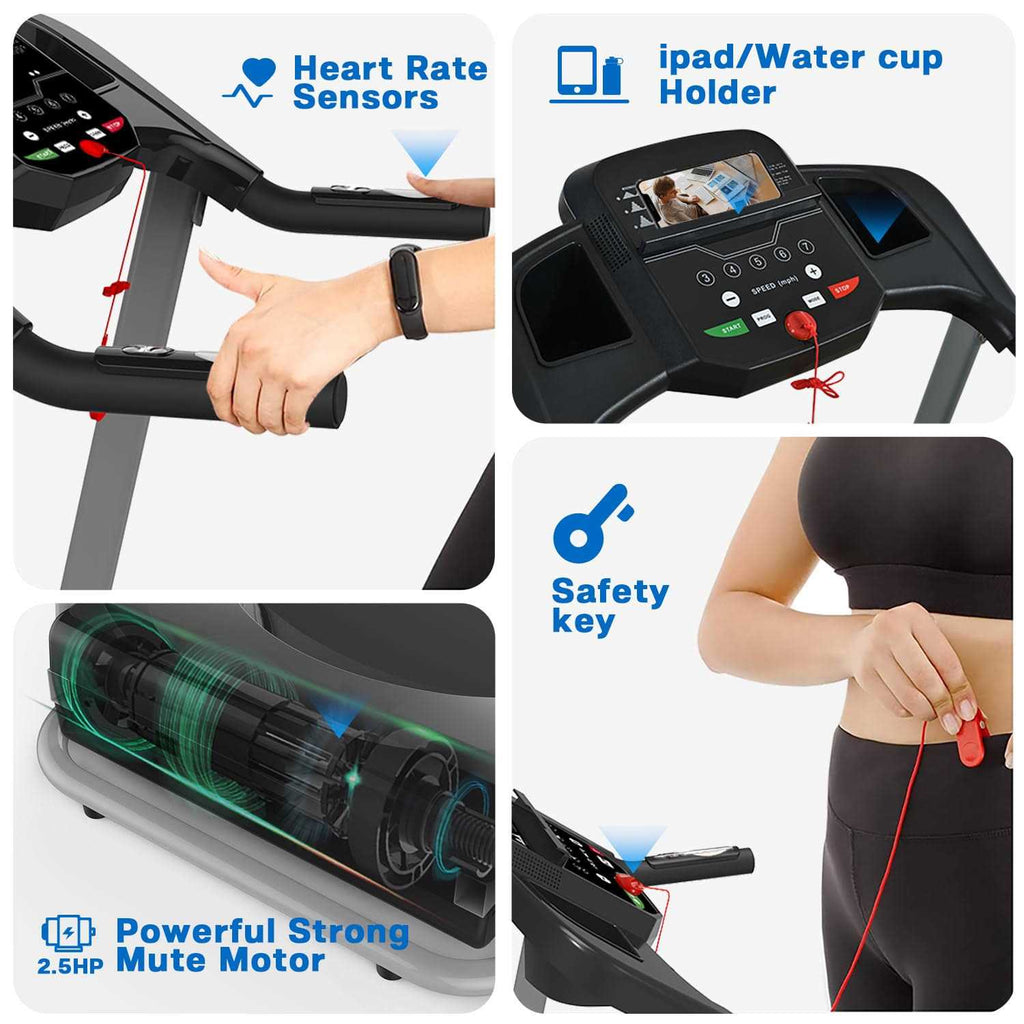 Foldable Electric Treadmill with Incline T225