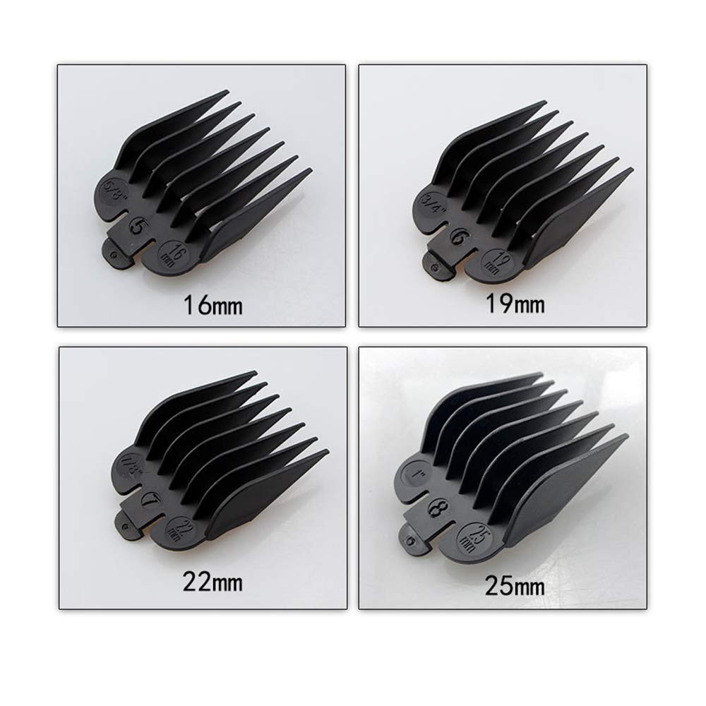 8 Pcs Black Hair Clipper Combs Guides Set U711487