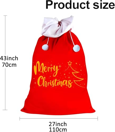 Jumbo Velvet Santa Gift Bags with Drawstring N446770