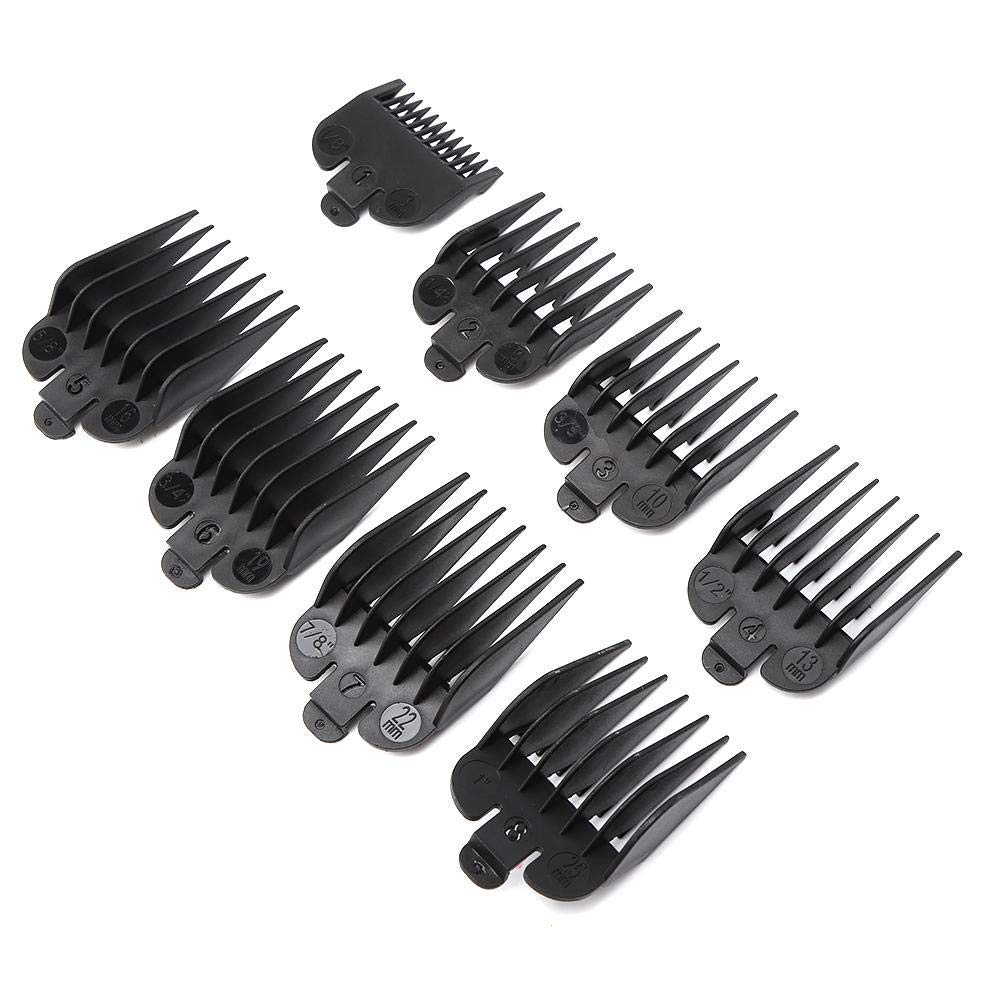 8 Pcs Black Hair Clipper Combs Guides Set U711487