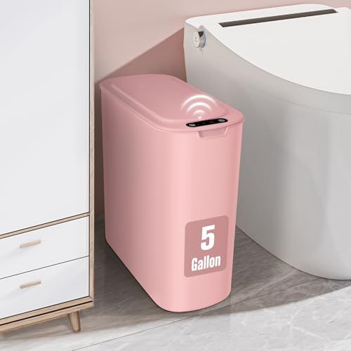 White 5 Gallon Automatic Motion Sensor Trash Can with Lid S649