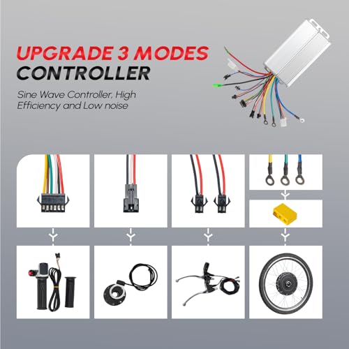 48V 1200W 26" Electric Bike Hub Motor Kit T4379