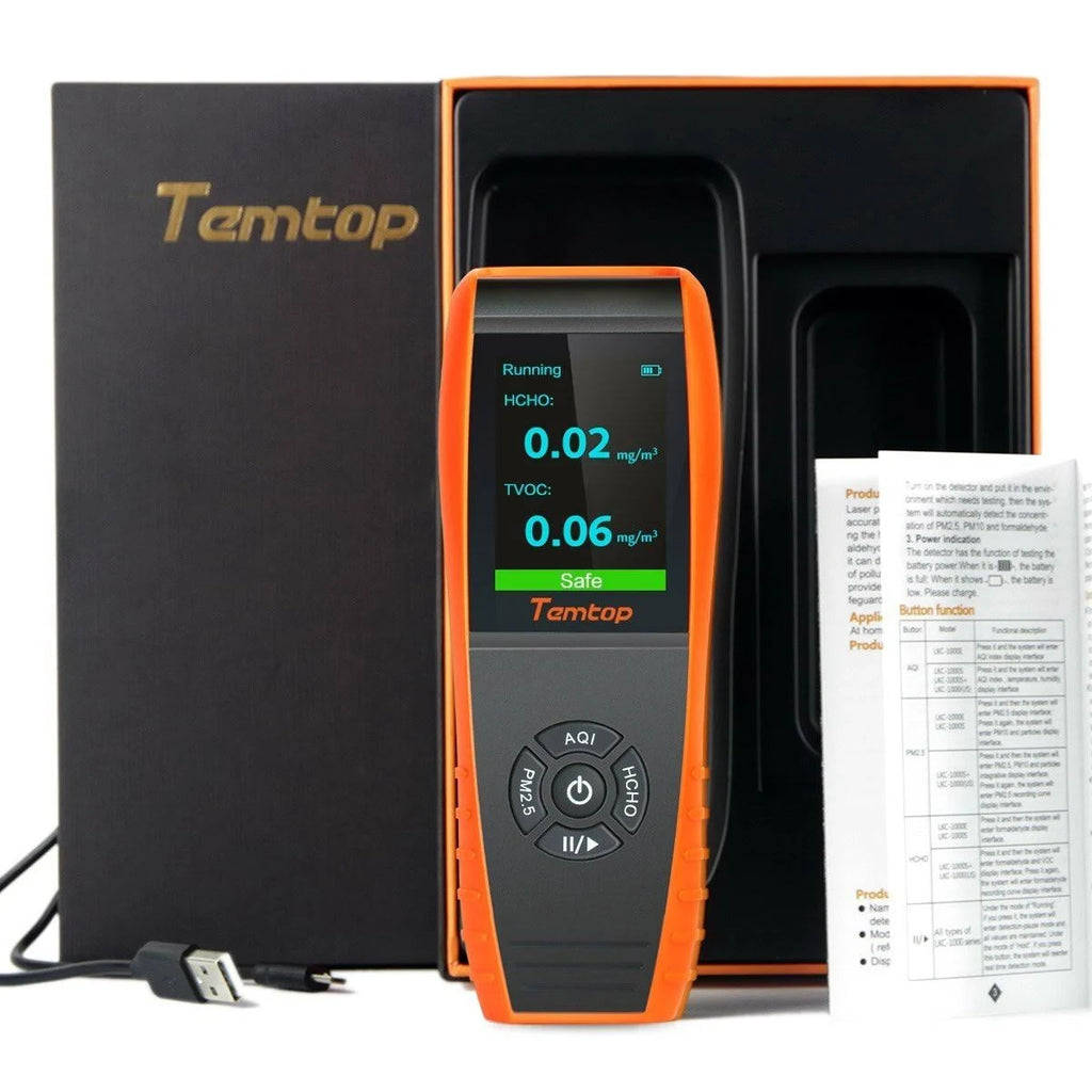 Air Quality Monitor Formaldehyde Detector with PM Humidity and Temperature Meter V9241