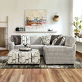 Grey Chenille L-Shaped Sectional A5881