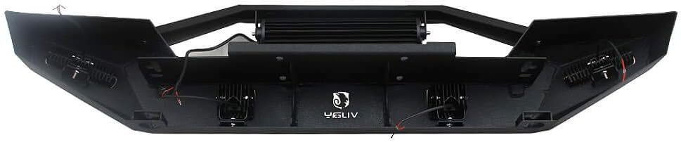 Front and Rear Bumper with Textured Black LED Lights Winch Plate Tire Carrier E779