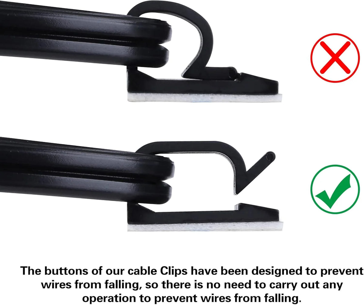 120 PCS Black Adhesive Cable Wire Clips D945
