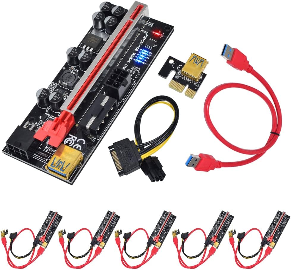 1X to 16X USB 3.0 PCIe Riser Card 6 PCS E198