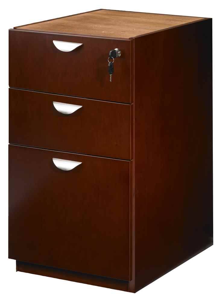 Cherry Finish Pedestal File Cabinet P6542