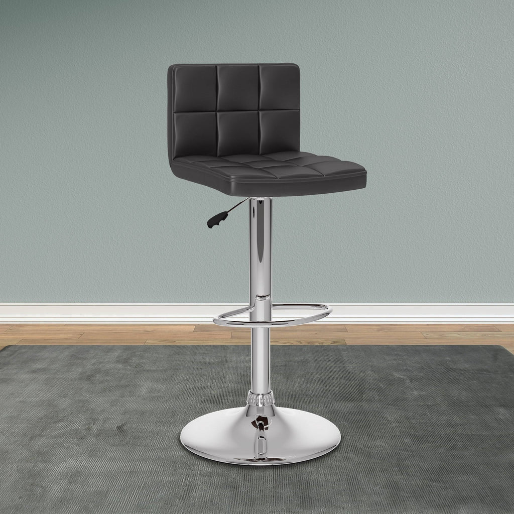 White Adjustable Leatherette Bar Stool Set of 2 M246