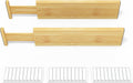 4" High Bamboo Deep Drawer Dividers, Expandable Drawer Organizers, 2 Dividers (17-22 in) W68921