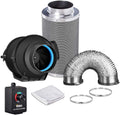 4 Inch 118 CFM Inline Fan Carbon Filter 8 Feet Ducting Combo U1389