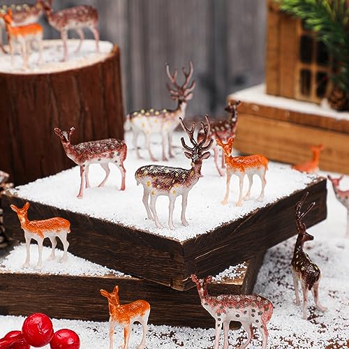 60 Pcs Mini Plastic Deer Figurines Cake Toppers T636773