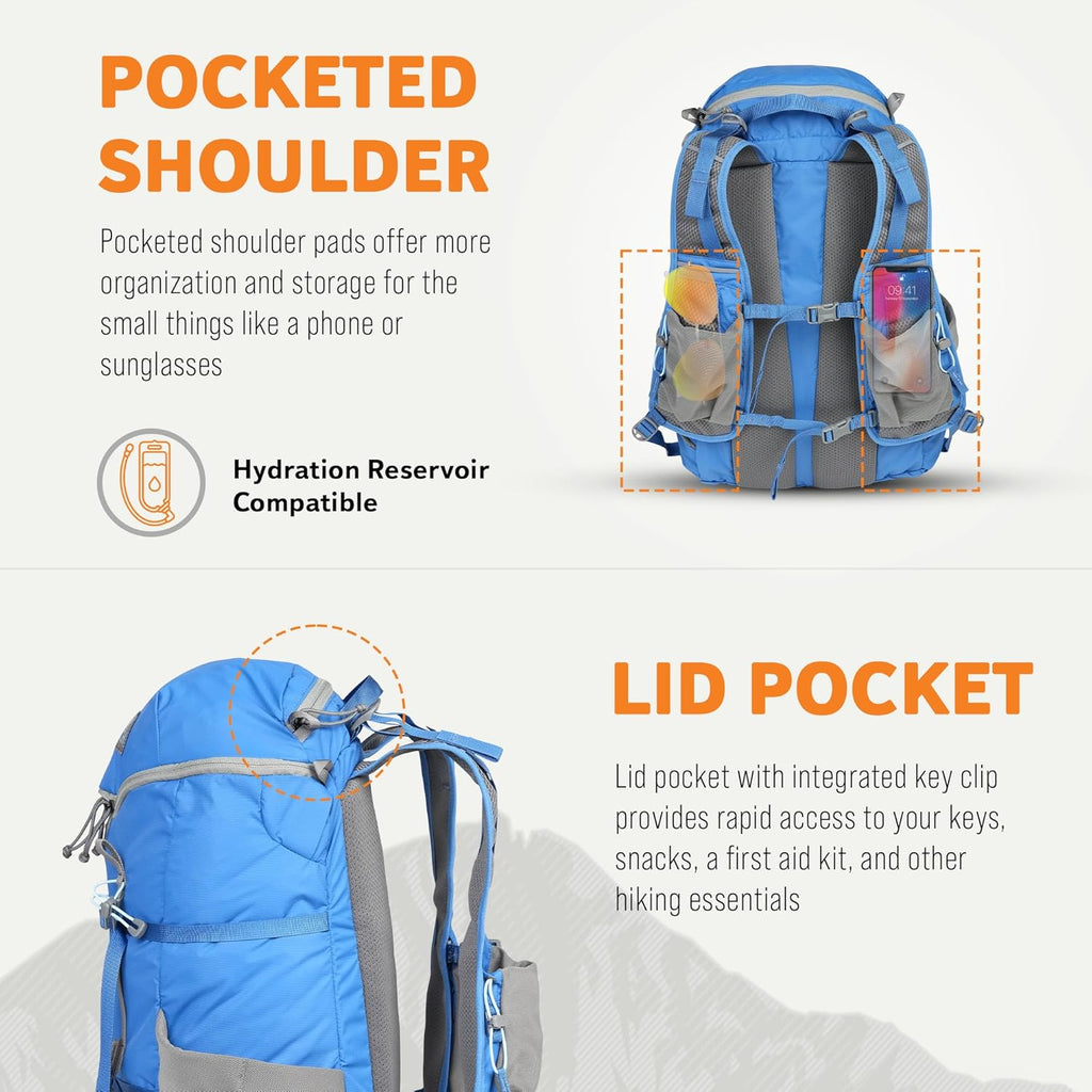 Travel Bag to Hiking Backpack Daypack, Pacific, L/XL O98331