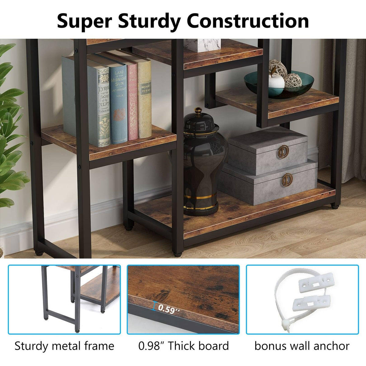 6-Tier 70.9 inch Tall Bookshelf C9975
