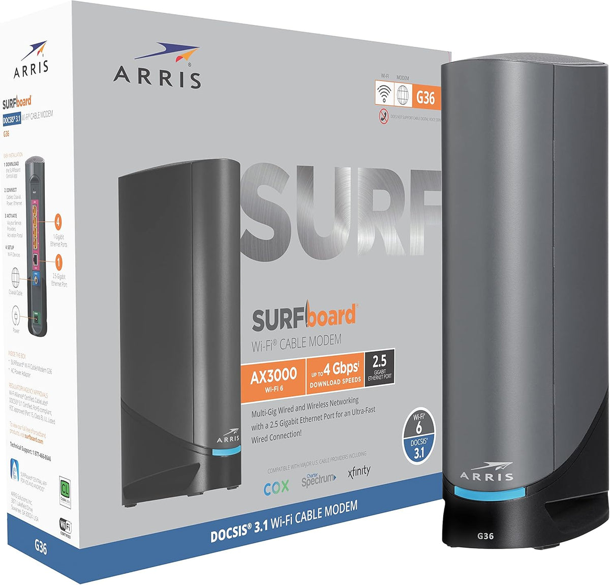 DOCSIS 3.1 Gigabit Cable Modem & AX3000 Wi-Fi 6 Router X6493