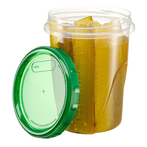 6 Pack 16 oz Green Plastic Food Storage Containers with Screw on Lid Z726