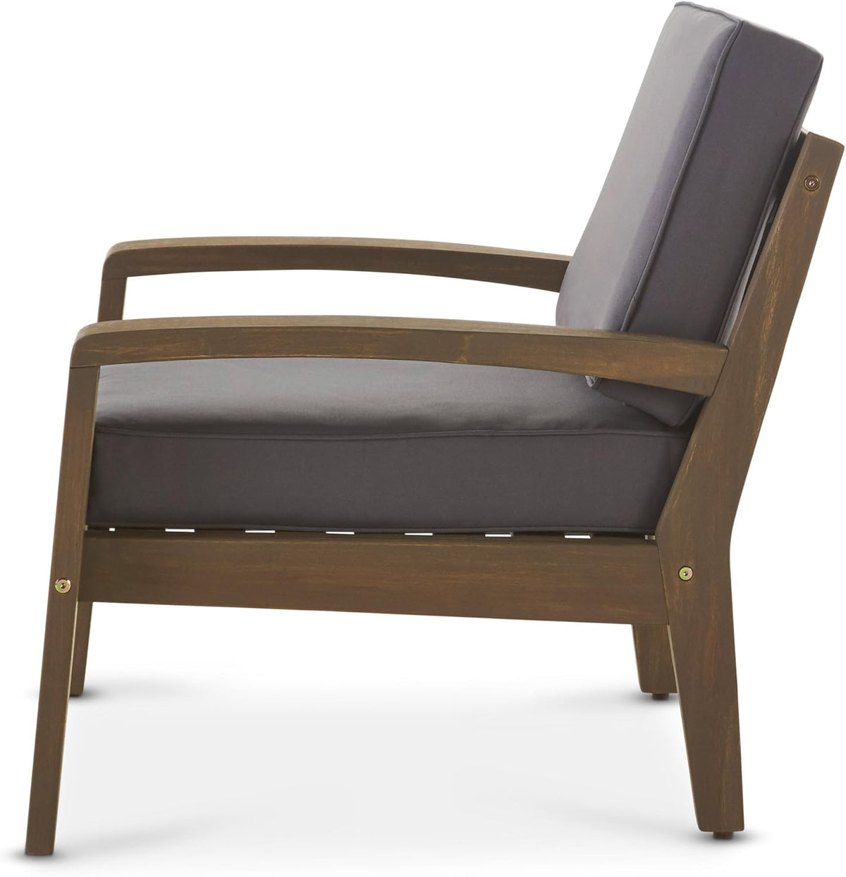 Acacia Wood Club Chairs, Gray, 2-Pcs Set V843507