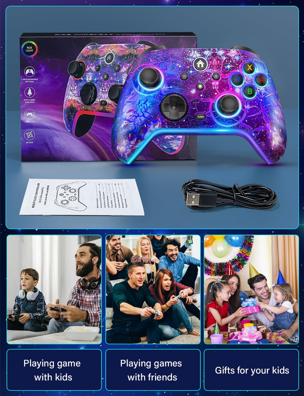 Wireless Switch Pro Controller with 1200mAh Rechargeable Battery S37527