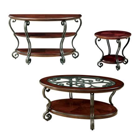 Brown Cherry 3-Piece Accent Table Set G851599