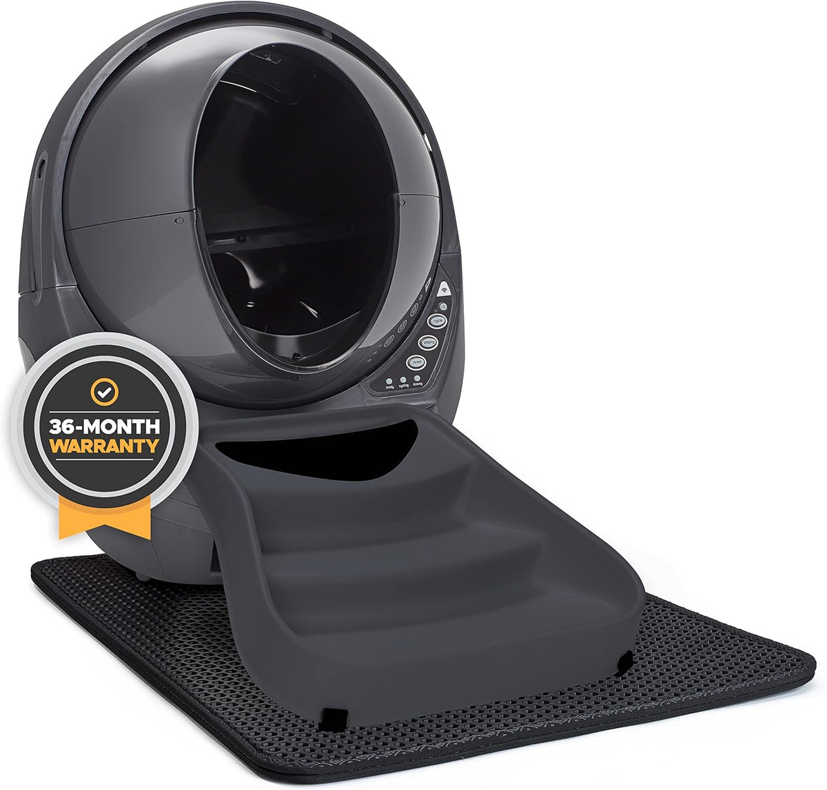 Self-Cleaning Cat Litter Box with Mat, Fence & Ramp B26257