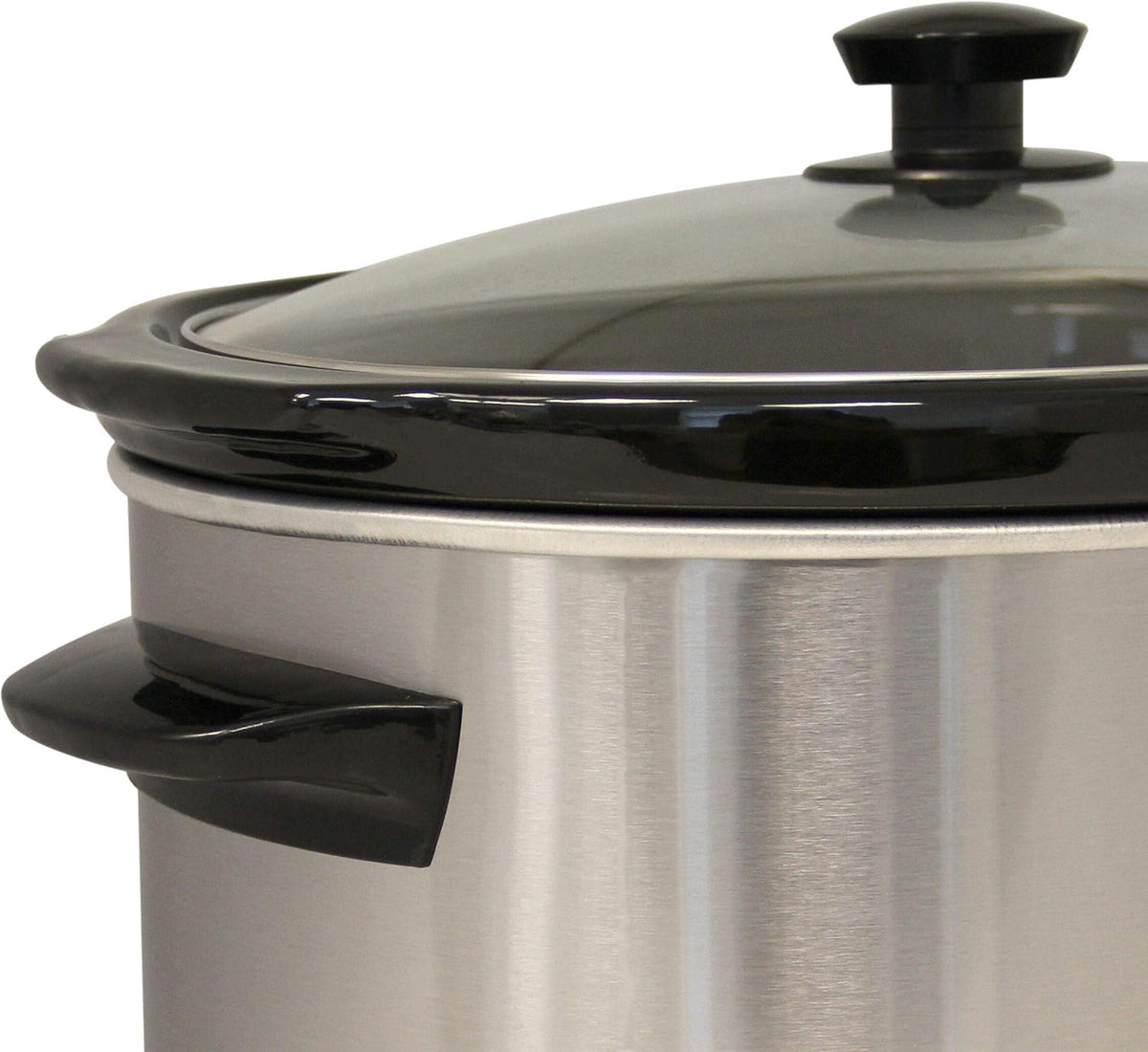6-Quart Silver Manual Slow Cooker with Glass Lid T18453
