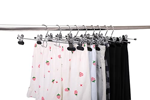 6 Pc Heavy Duty Metal Pants Hangers with Adjustable Clips O714601