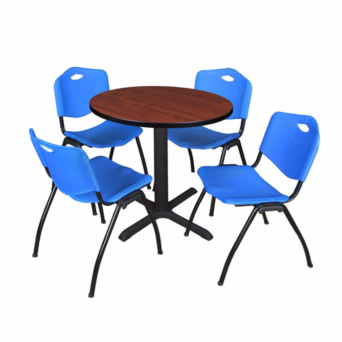 Round Breakroom Table & 4 Stack Chairs T515384