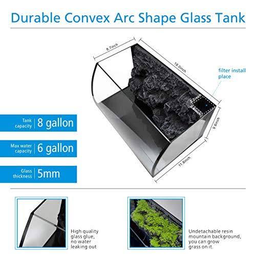 8 Gallon LED Glass Aquarium Kit with Filter Pump and LED Light U554731