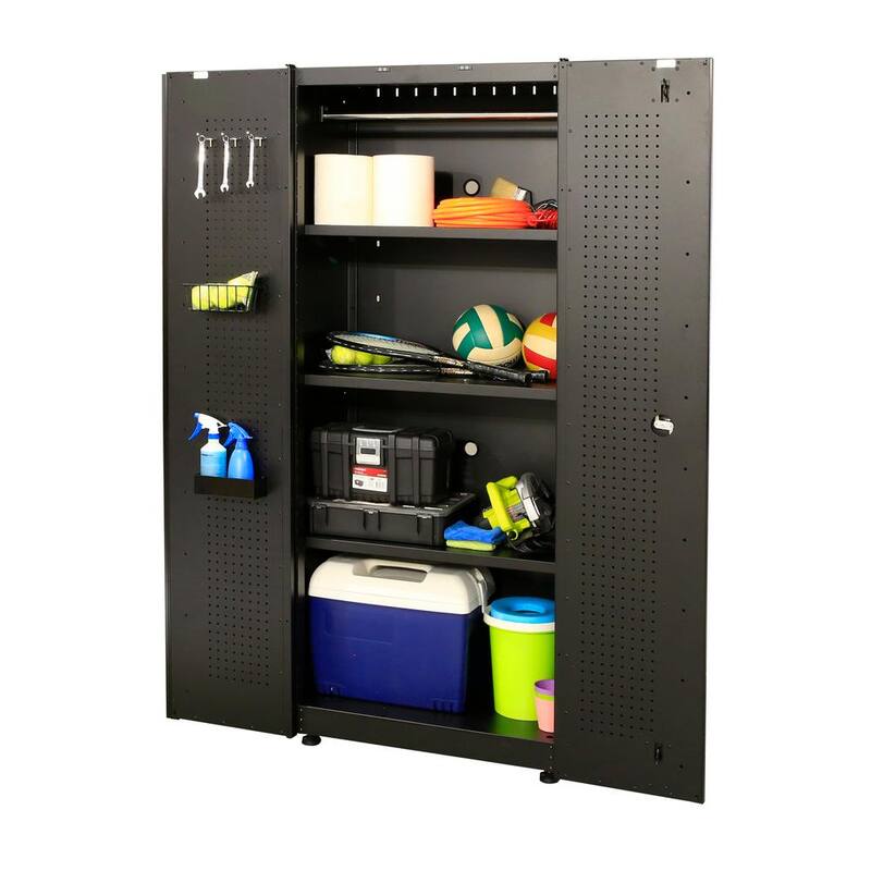 7 Piece Welded Steel Garage Storage System Black B9436