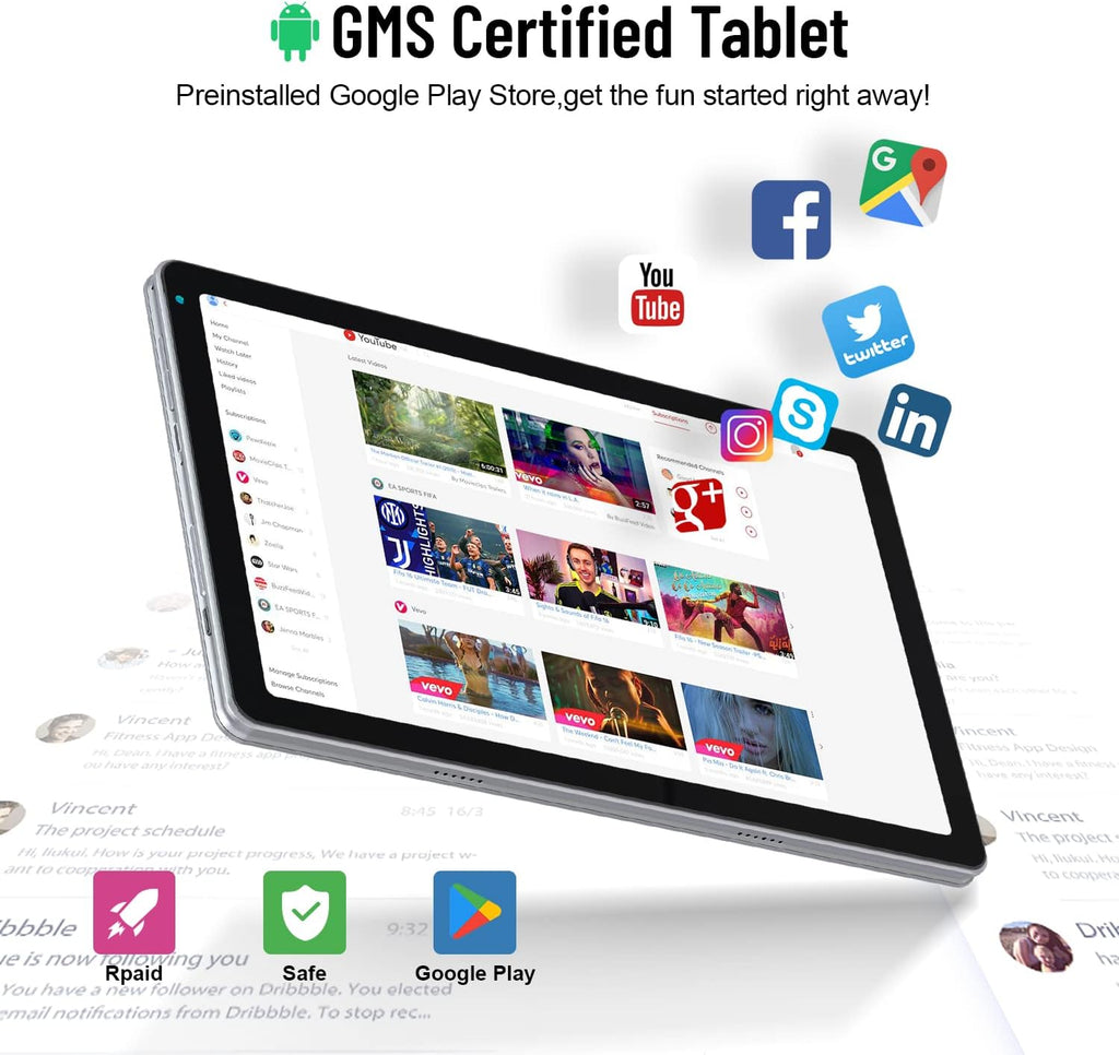 Silver 10.4 inch Android Tablet with 32GB Storage W4800