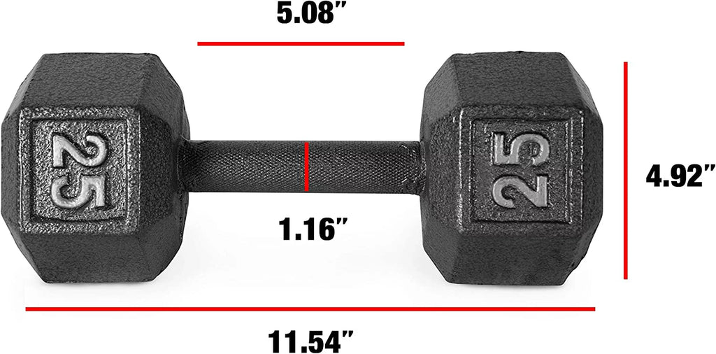 CAP CAST IRON HEX DUMBBELL, BLACK, Single R9340