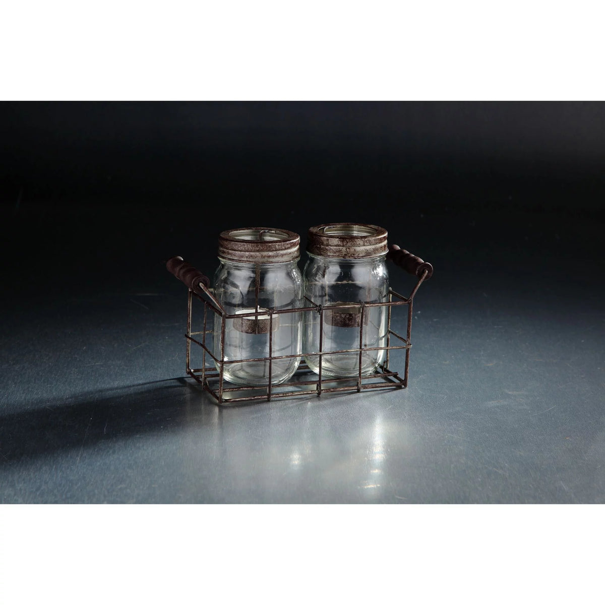 Clear Glass Tea Light Candle Holder with Tray O4208